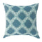 Bed Pillows ROXY Contemporary Small Pillow With pattern Fabric, Blue Finish, Set of 2 Benzara