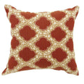 Bed Pillows ROXY Contemporary Small Pillow With pattern Fabric, Red Finish, Set of 2 Benzara