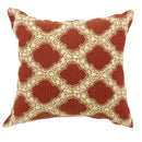 Bed Pillows ROXY Contemporary Small Pillow With pattern Fabric, Red Finish, Set of 2 Benzara