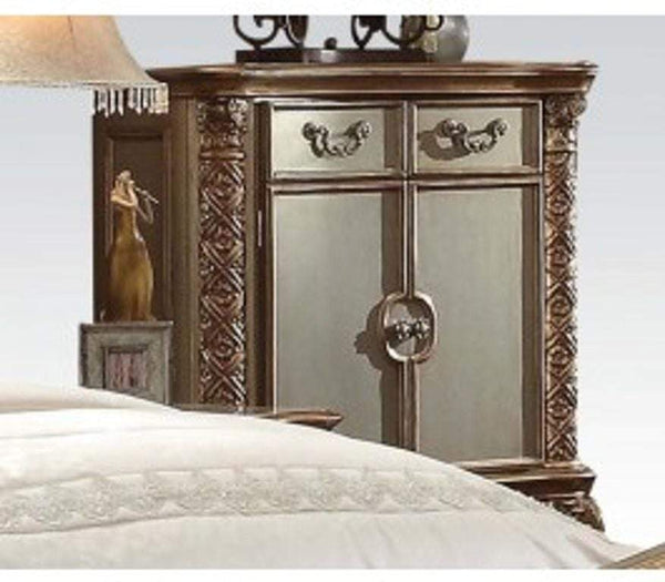 Bedroom Bedroom Chest of Drawers - 43" X 21" X 55" Gold Patina & Bone Patina Chest HomeRoots