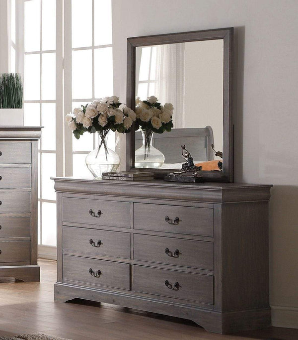 Bedroom Decorative Mirrors - 36" X 1" X 38" Antique Gray Glass Mirror HomeRoots