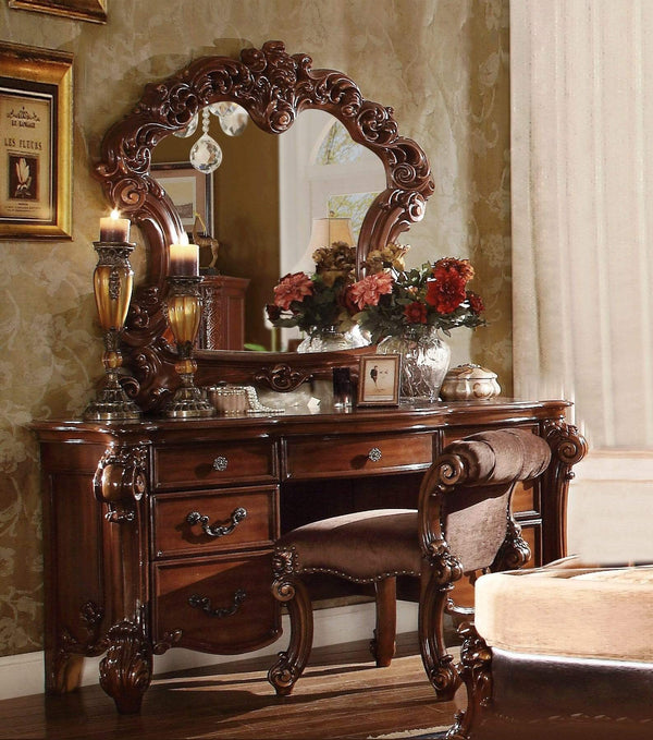 Bedroom Decorative Mirrors - 47" X 3" X 45" Cherry Wood Mirror HomeRoots