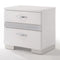Bedroom Furniture Nightstand With Three Center Metal Glide Drawers In White Gloss Finish Benzara