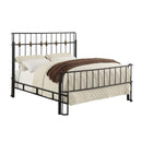 Bedroom Furniture Queen Bed with Thin Metal Spindle Headboard And Footboard, Black Benzara