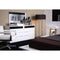 Bedroom Furniture Rectangular Wooden Dresser with Eight Drawers and Aluminum Handles, Black and White Benzara