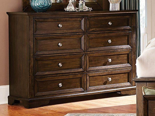 Bedroom Furniture Rustic Style Wooden Dresser With 8 Drawers, Brown Benzara