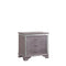 Bedroom Furniture Solid Wood Three Drawer Nightstand with Mirror Accent Trim, Silver Benzara