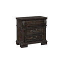 Bedroom Furniture Spacious Three Drawer Solid Wood Night Stand with Block Legs, Brown Benzara