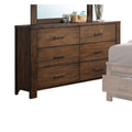 Bedroom Furniture Spacious Wooden Dresser with Six Drawers, Oak Brown Benzara