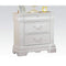 Bedroom Furniture Three Drawer Nightstand With One Hidden Top Drawer And Scalloped Feet, White Benzara