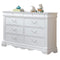 Traditional Style Wood Dresser with 8 Drawers, Ivory