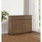 Transitional 8 Drawers Wood Dresser with Metal Knobs , Brown