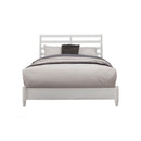 Transitional California King Size Wooden Bed with Slat Back Headboard, White