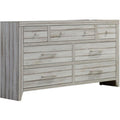 Transitional Style Wood Dresser with 7 Drawers, White