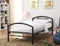 Tube Shaped Metal Twin Size Bed In Black