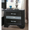 Bedroom Furniture Two Tone Wooden Nightstand With Three Drawers, Black And Silver Benzara