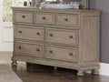Wooden Dresser With Three Small and Four Large Drawers, Brown