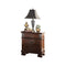 Wooden Nightstand with Three Drawers, Dark Walnut Brown