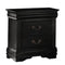 Wooden Nightstand with Two Drawers, Black