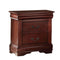 Wooden Nightstand with Two Drawers, Cherry Brown