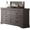 Wooden Six Drawer Dresser In Antique Gray Finish