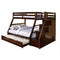 Wooden Twin/full Bunk Bed with built-in drawers, Brown