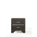 Wooden Two Drawer Nightstand With Bracket Legs, Gray