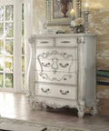 Bedroom White Chest of Drawers - 47" X 22" X 55" Bone White Wood Chest HomeRoots
