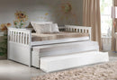 Beds Bed Frame - 43" X 80" X 32" White Wood Daybed & Pull-Out Bed HomeRoots