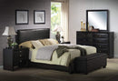 Beds Bed Frame - 82" X 57" X 47" Full Black Pu Panel Bed HomeRoots