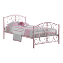 Beds Bed Frames - 41" X 78" X 37" Pink Metal Twin Bed Frame HomeRoots