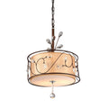 Beds Bedroom Chandeliers - Amelia Bronze tone and Round Fabric Shade Chandelier HomeRoots