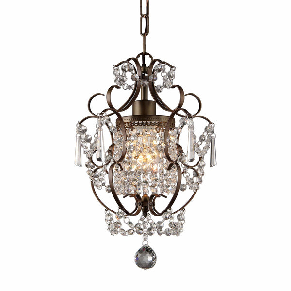 Beds Bedroom Chandeliers - Rosalie 1-light Antique Bronze 11-inch Crystal Chandelier HomeRoots