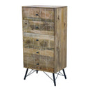 Beds Bedroom Chest of Drawers - 16" X 24" X 48" Natural Tones Iron Wood Bedroom Chest HomeRoots