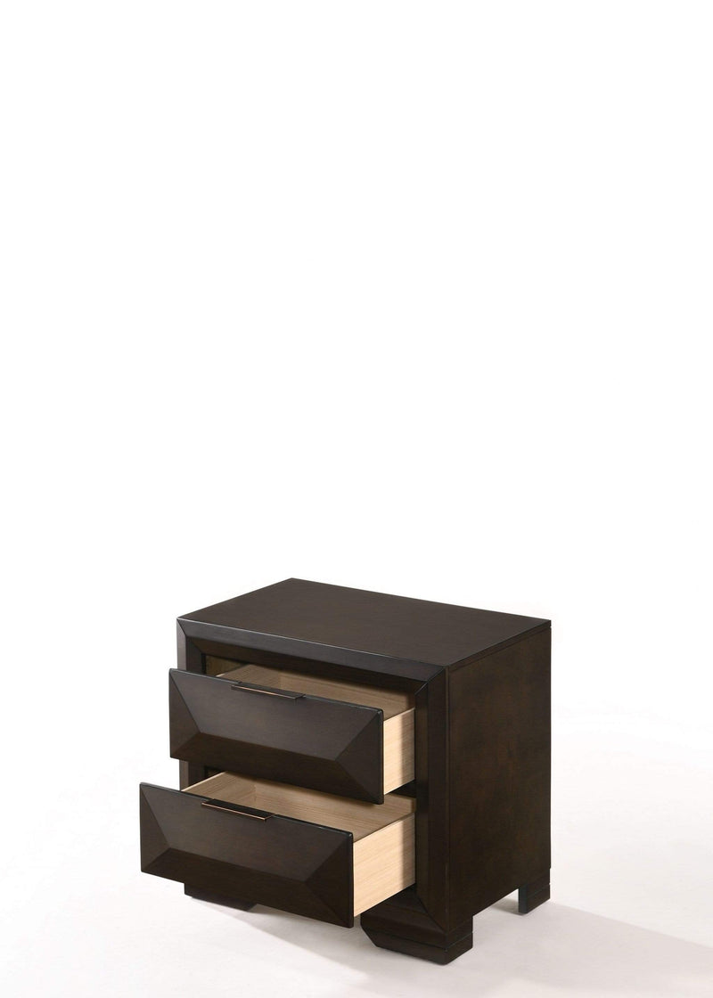 Beds Bedroom Nightstands - 26" X 17" X 25" Espresso Rubber Wood Nightstand HomeRoots