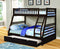 Beds Bunk Bed For Kids - 78'.75" X 42'.5-57'.25" X 65" Brown Manufactured Wood and Solid Wood Twin/Full Bunk Bed with Matching Trundle HomeRoots