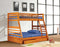 Beds Bunk Bed For Kids - 78'.75" X 42'.5-57'.25" X 65" Oak Manufactured Wood and Solid Wood Twin/Full Bunk Bed with 2 Drawers HomeRoots