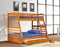 Beds Bunk Bed For Kids - 78'.75" X 42'.5-57'.25" X 65" Oak Manufactured Wood and Solid Wood Twin/Full Bunk Bed with Matching Trundle HomeRoots