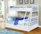 Beds Bunk Bed For Kids - 78'.75" X 42'.5-57'.25" X 65" White Manufactured Wood and Solid Wood Twin/Full Bunk Bed with Matching Trundle HomeRoots