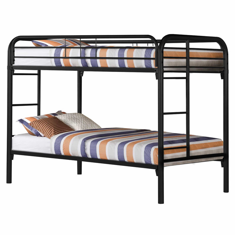 Beds Bunk Beds - 41'.75" x 78" x 59'.5" Black, Metal - Bunk Bed - Twin / Twin Size HomeRoots