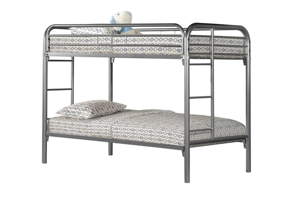 Beds Bunk Beds - 41'.75" x 78" x 59'.5" Silver, Metal - Bunk Bed - Twin / Twin Size HomeRoots