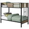 Beds Bunk Beds - 41" x 78'.5" x 64'.5" Dark Taupe/Black, Metal - Bunk Bed Twin Size HomeRoots