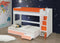 Beds Bunk Beds - 41" X 97" X 64" White Orange Wood Veneer (LVL) Loft Bed w/Storage Ladder HomeRoots