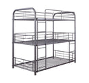 Beds Bunk Beds - 42" X 79" X 74" Gunmetal Metal Triple Bunk Bed - Twin HomeRoots