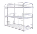 Beds Bunk Beds - 42" X 79" X 74" White Metal Triple Bunk Bed - Twin HomeRoots