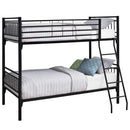 Beds Bunk Beds - 56'.75" x 78'.5" x 65'.75" Black, Metal, Detachable, Bunk Bed - Twin Size HomeRoots