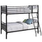 Beds Bunk Beds - 56'.75" x 78'.5" x 65'.75" Black, Metal, Detachable, Bunk Bed - Twin Size HomeRoots