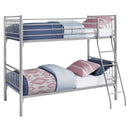 Beds Bunk Beds - 56'.75" x 78'.5" x 65'.75" Silver, Metal, Detachable, Bunk Bed - Twin Size HomeRoots