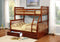 Beds Bunk Beds - 80'.5" X 41'.5-57'.5" X 70'.25" Walnut Manufactured Wood and Solid Wood Twin/Full Bunk Bed with 2 Drawers HomeRoots