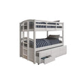 Beds Bunk Beds - 80" x 42" x 70" White Twin Bunk Bed & Trundle with 3 Drawers HomeRoots